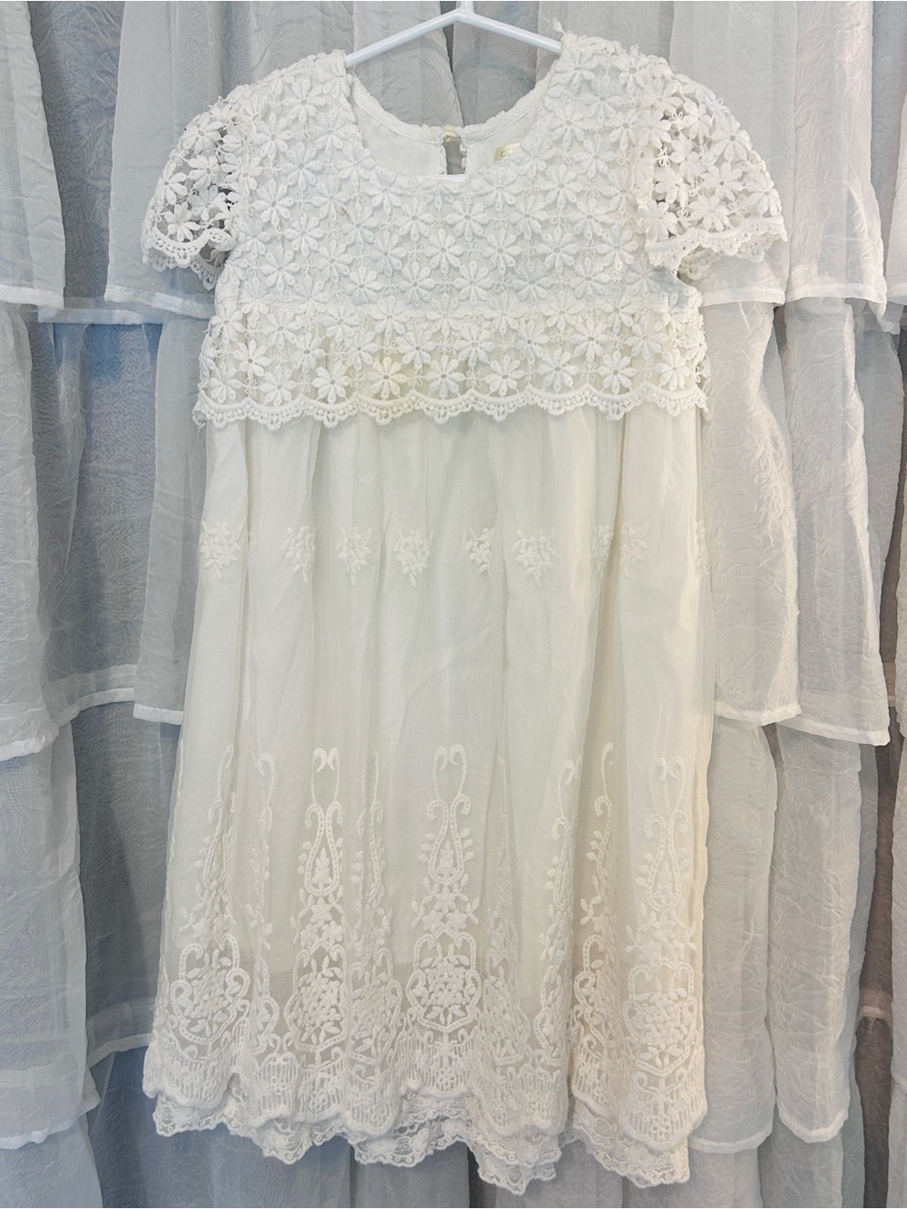 Formal Elegant White Lace Girls' Dress Sz 7